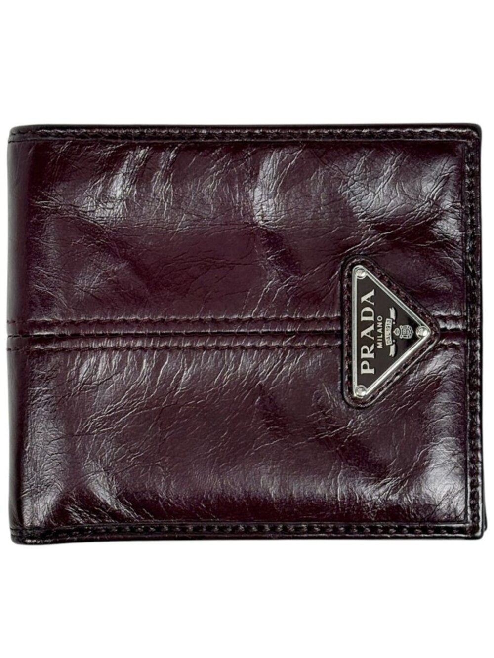 Prada Bifold Wallet Leather Bordeaux
